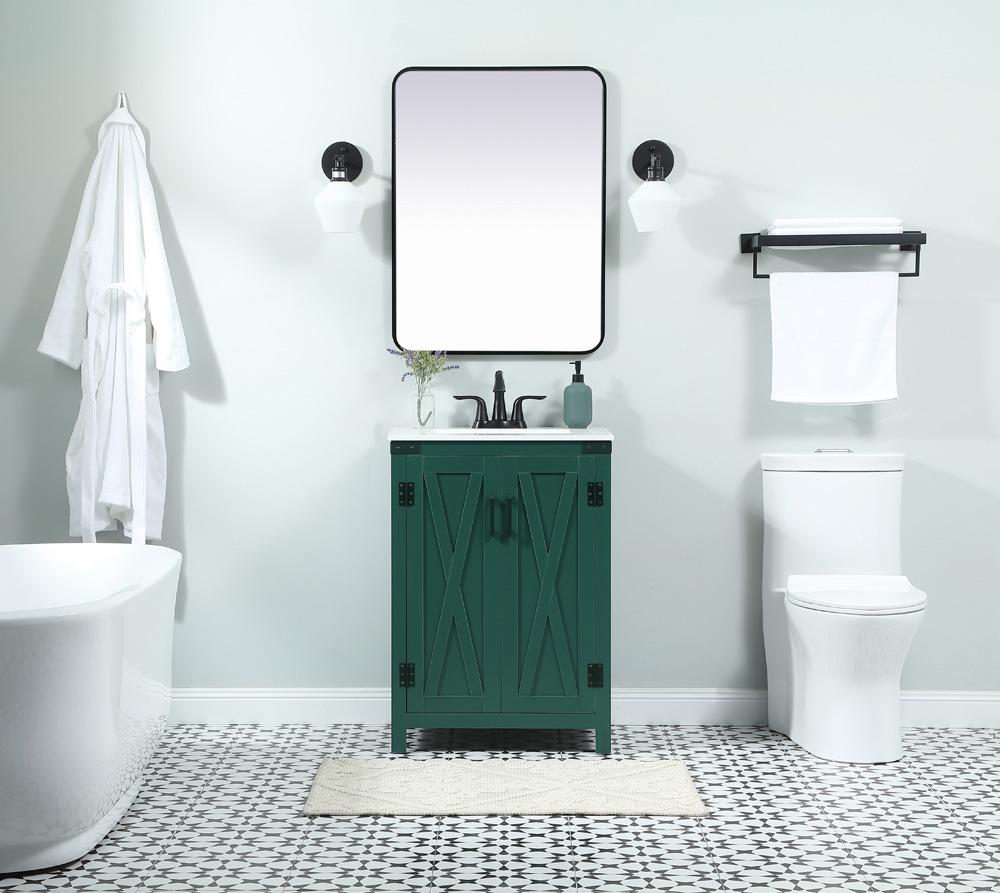 Elegant Furniture & Lighting - Grant 24 inch Single bathroom vanity in green - VF90224MGN veiw 5