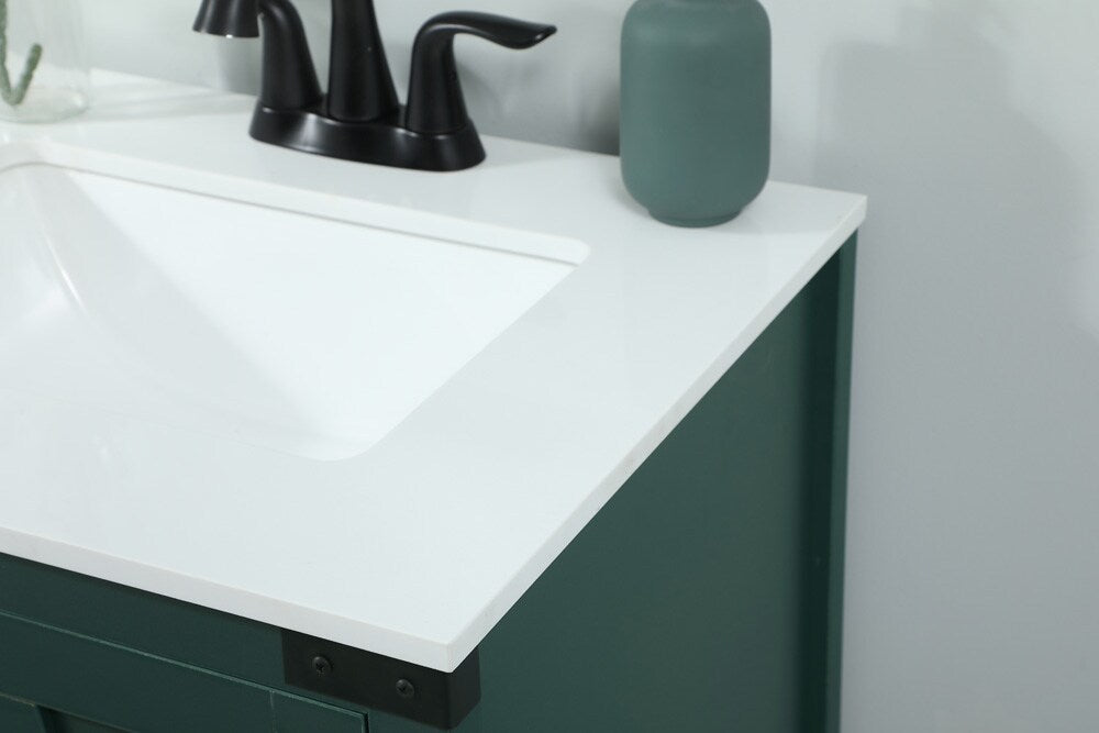 Elegant Furniture & Lighting - Grant 24 inch Single bathroom vanity in green - VF90224MGN veiw 6