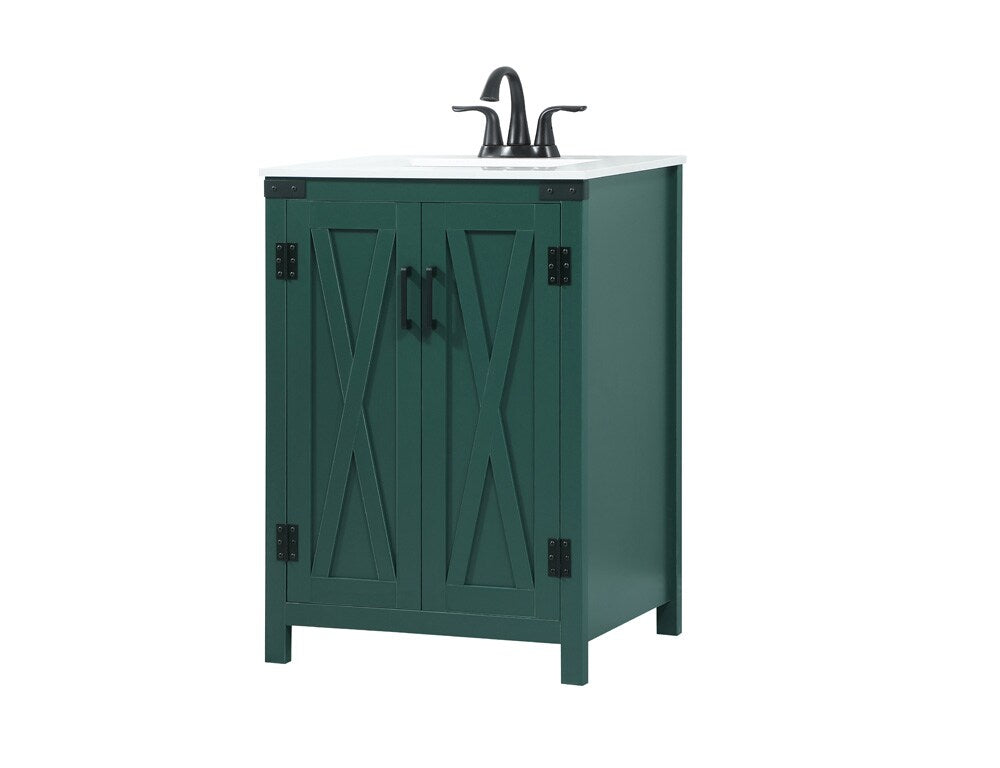 Elegant Furniture & Lighting - Grant 24 inch Single bathroom vanity in green - VF90224MGN veiw 8
