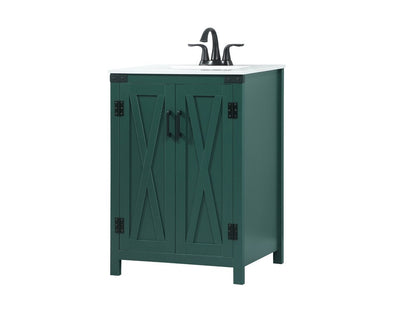 Elegant Furniture & Lighting - Grant 24 inch Single bathroom vanity in green - VF90224MGN veiw 8