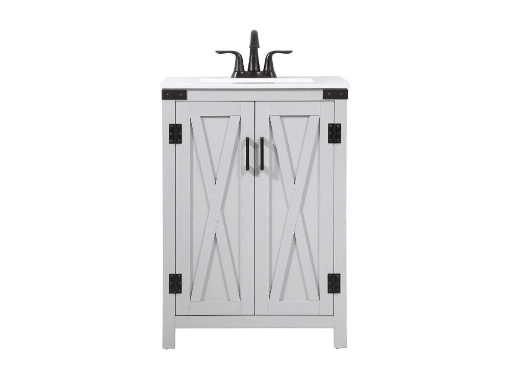 Elegant Furniture & Lighting - Grant 24 inch Single bathroom vanity in grey - VF90224GR veiw 1