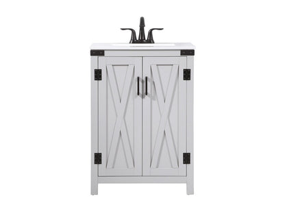 Elegant Furniture & Lighting - Grant 24 inch Single bathroom vanity in grey - VF90224GR veiw 1