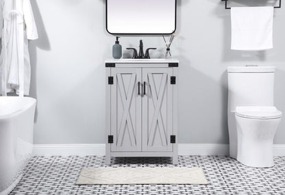 Elegant Furniture & Lighting - Grant 24 inch Single bathroom vanity in grey - VF90224GR veiw 2