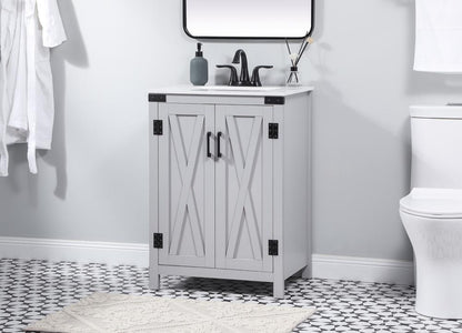Elegant Furniture & Lighting - Grant 24 inch Single bathroom vanity in grey - VF90224GR veiw 3