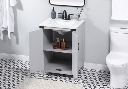 Elegant Furniture & Lighting - Grant 24 inch Single bathroom vanity in grey - VF90224GR veiw 4