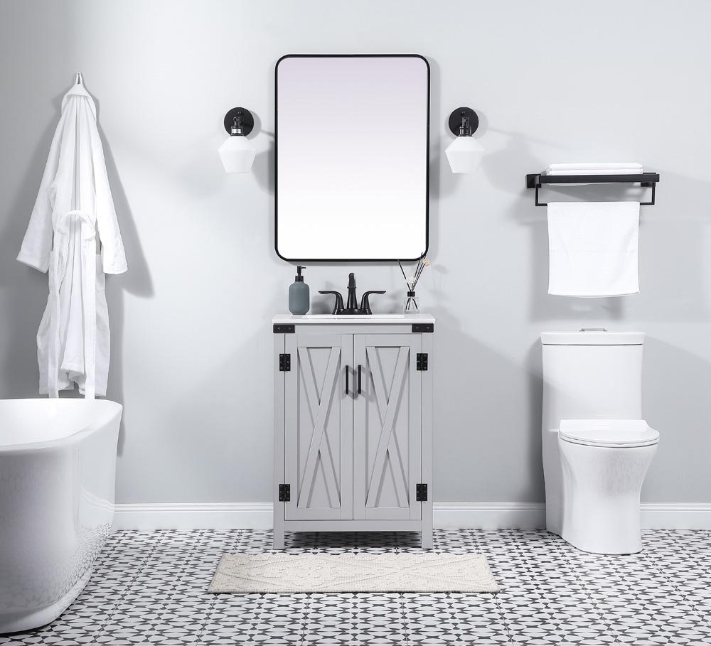 Elegant Furniture & Lighting - Grant 24 inch Single bathroom vanity in grey - VF90224GR veiw 5