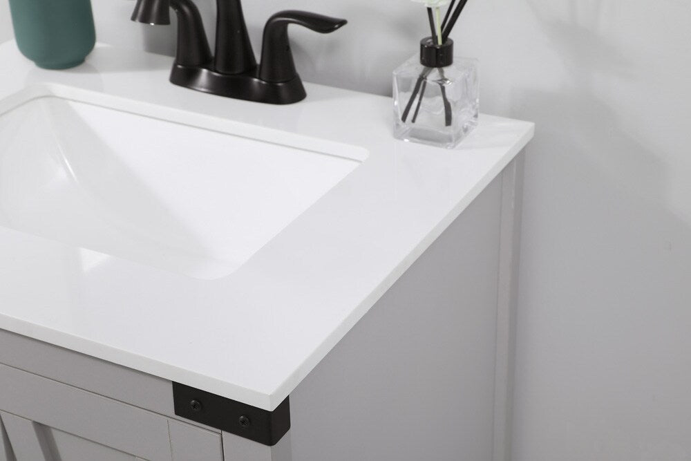 Elegant Furniture & Lighting - Grant 24 inch Single bathroom vanity in grey - VF90224GR veiw 6