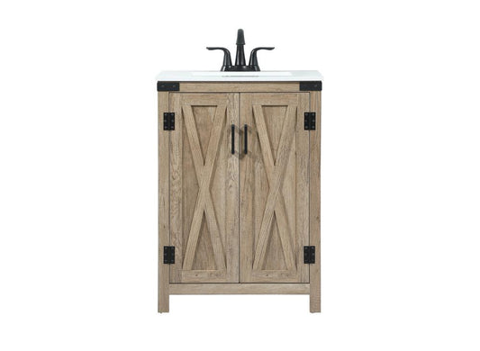 Elegant Furniture & Lighting - Grant 24 inch Single bathroom vanity in natural oak - VF90224NT veiw 1