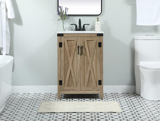 Elegant Furniture & Lighting - Grant 24 inch Single bathroom vanity in natural oak - VF90224NT veiw 2