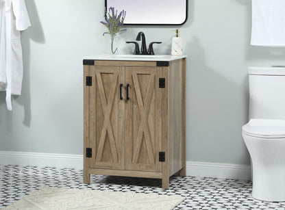 Elegant Furniture & Lighting - Grant 24 inch Single bathroom vanity in natural oak - VF90224NT veiw 3