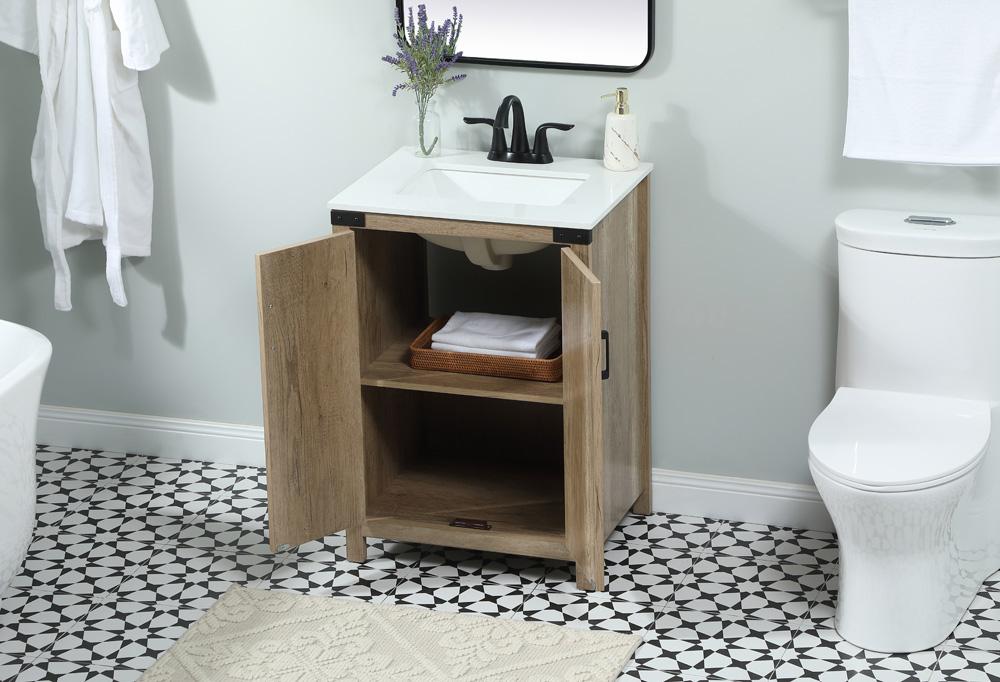 Elegant Furniture & Lighting - Grant 24 inch Single bathroom vanity in natural oak - VF90224NT veiw 4