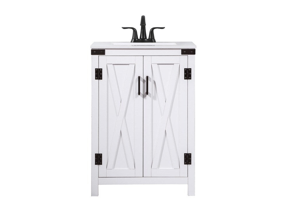 Elegant Furniture & Lighting - Grant 24 inch Single bathroom vanity in white - VF90224WH veiw 1