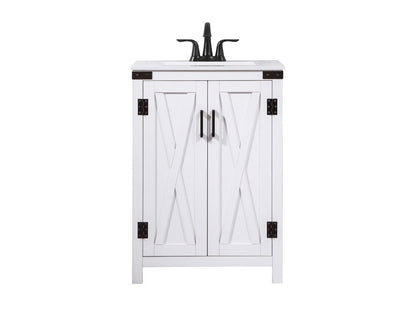 Elegant Furniture & Lighting - Grant 24 inch Single bathroom vanity in white - VF90224WH veiw 1