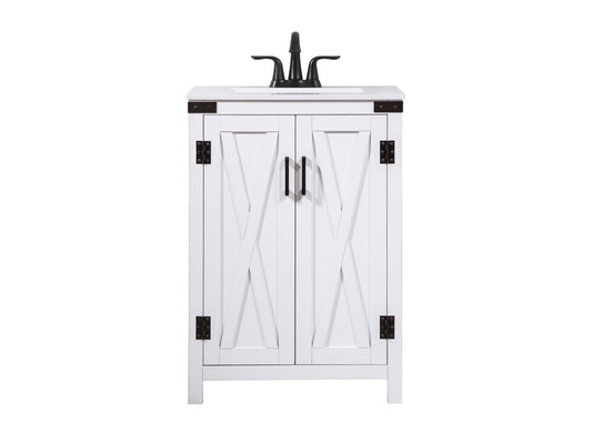 Elegant Furniture & Lighting - Grant 24 inch Single bathroom vanity in white - VF90224WH veiw 1