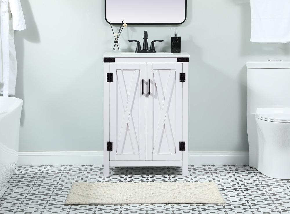 Elegant Furniture & Lighting - Grant 24 inch Single bathroom vanity in white - VF90224WH veiw 2