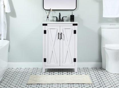 Elegant Furniture & Lighting - Grant 24 inch Single bathroom vanity in white - VF90224WH veiw 2