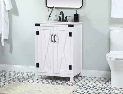 Elegant Furniture & Lighting - Grant 24 inch Single bathroom vanity in white - VF90224WH veiw 3