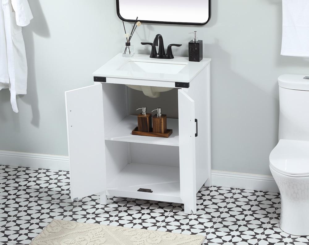 Elegant Furniture & Lighting - Grant 24 inch Single bathroom vanity in white - VF90224WH veiw 4