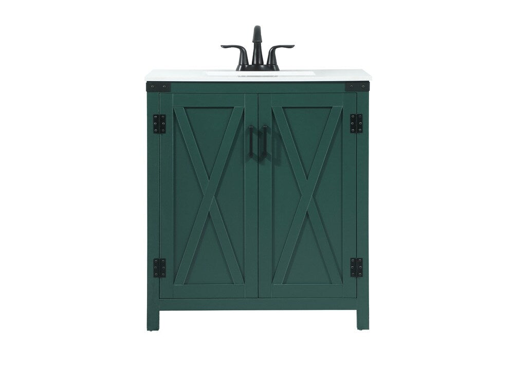 Elegant Furniture & Lighting - Grant 30 inch Single bathroom vanity in green - VF90230MGN veiw 1
