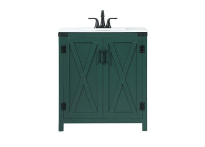 Elegant Furniture & Lighting - Grant 30 inch Single bathroom vanity in green - VF90230MGN veiw 1