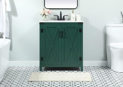 Elegant Furniture & Lighting - Grant 30 inch Single bathroom vanity in green - VF90230MGN veiw 2