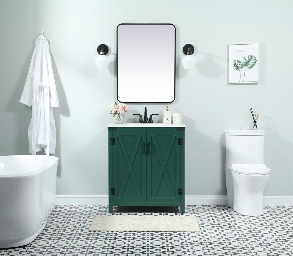 Elegant Furniture & Lighting - Grant 30 inch Single bathroom vanity in green - VF90230MGN veiw 5