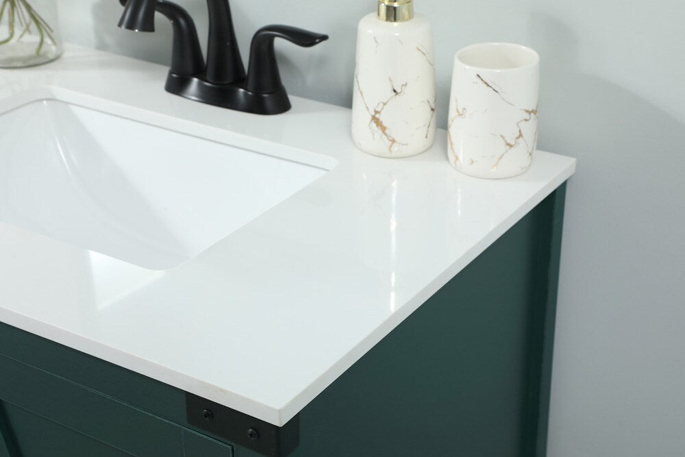 Elegant Furniture & Lighting - Grant 30 inch Single bathroom vanity in green - VF90230MGN veiw 6