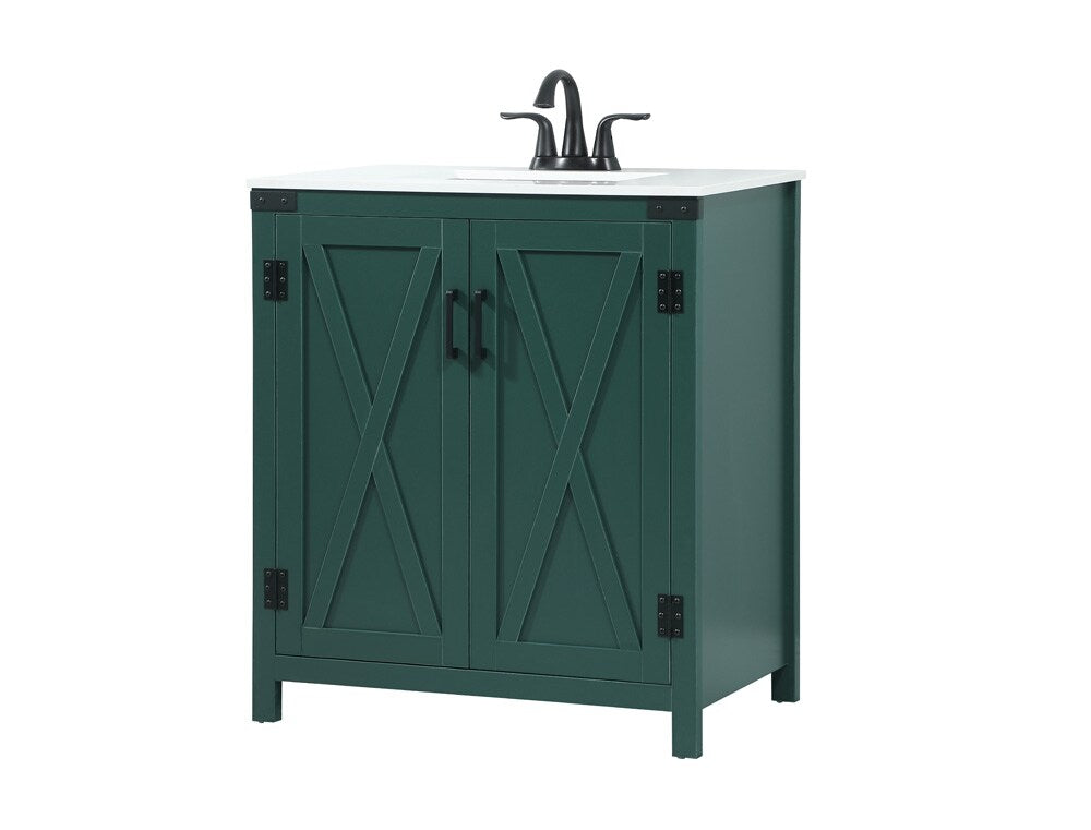 Elegant Furniture & Lighting - Grant 30 inch Single bathroom vanity in green - VF90230MGN veiw 8