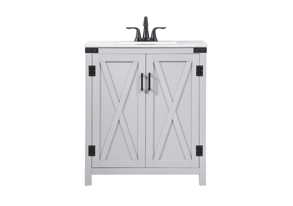 Elegant Furniture & Lighting - Grant 30 inch Single bathroom vanity in grey - VF90230GR veiw 1