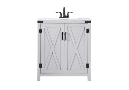 Elegant Furniture & Lighting - Grant 30 inch Single bathroom vanity in grey - VF90230GR veiw 1