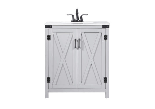 Elegant Furniture & Lighting - Grant 30 inch Single bathroom vanity in grey - VF90230GR veiw 1