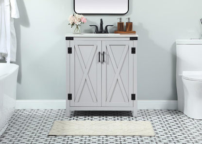 Elegant Furniture & Lighting - Grant 30 inch Single bathroom vanity in grey - VF90230GR veiw 2