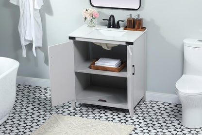 Elegant Furniture & Lighting - Grant 30 inch Single bathroom vanity in grey - VF90230GR veiw 4