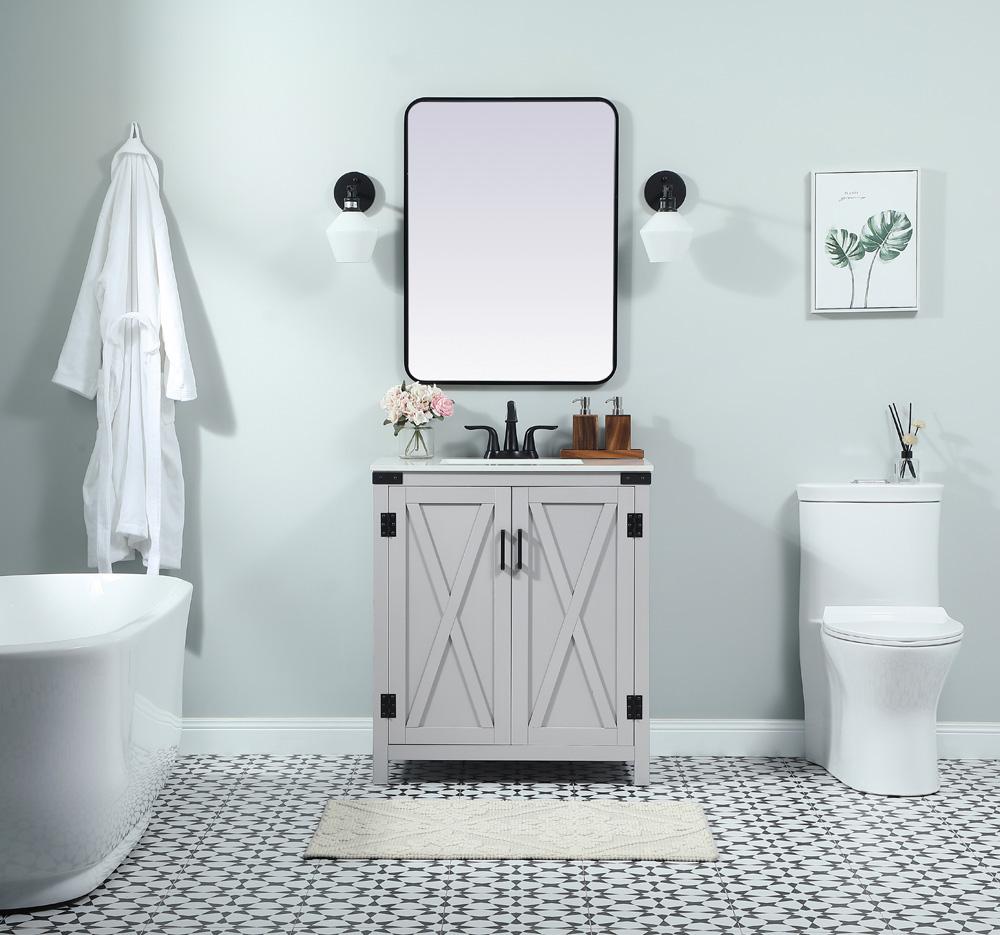 Elegant Furniture & Lighting - Grant 30 inch Single bathroom vanity in grey - VF90230GR veiw 5