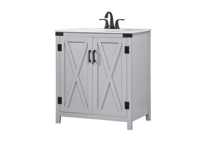Elegant Furniture & Lighting - Grant 30 inch Single bathroom vanity in grey - VF90230GR veiw 8