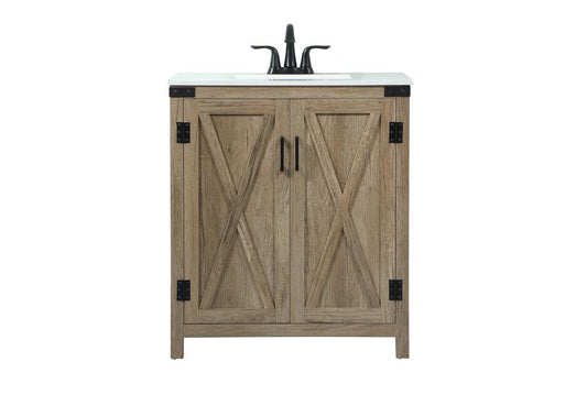 Elegant Furniture & Lighting - Grant 30 inch Single bathroom vanity in natural oak - VF90230NT veiw 1