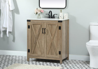 Elegant Furniture & Lighting - Grant 30 inch Single bathroom vanity in natural oak - VF90230NT veiw 3