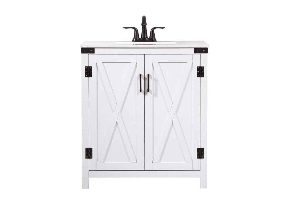 Elegant Furniture & Lighting - Grant 30 inch Single bathroom vanity in white - VF90230WH veiw 1