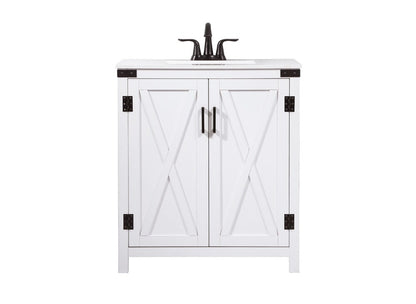 Elegant Furniture & Lighting - Grant 30 inch Single bathroom vanity in white - VF90230WH veiw 1