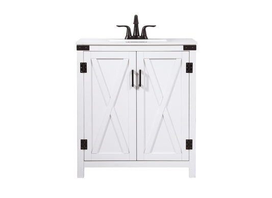 Elegant Furniture & Lighting - Grant 30 inch Single bathroom vanity in white - VF90230WH veiw 1