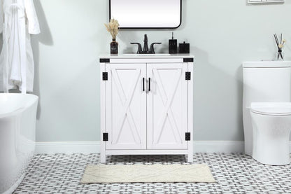 Elegant Furniture & Lighting - Grant 30 inch Single bathroom vanity in white - VF90230WH veiw 2
