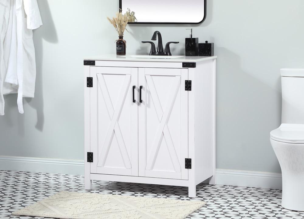 Elegant Furniture & Lighting - Grant 30 inch Single bathroom vanity in white - VF90230WH veiw 3