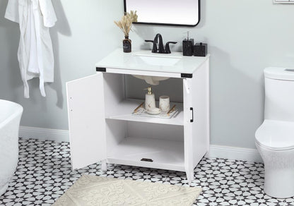Elegant Furniture & Lighting - Grant 30 inch Single bathroom vanity in white - VF90230WH veiw 4