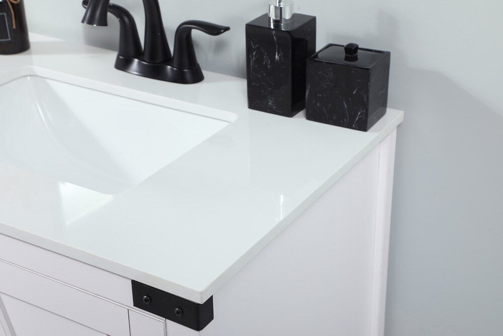 Elegant Furniture & Lighting - Grant 30 inch Single bathroom vanity in white - VF90230WH veiw 6