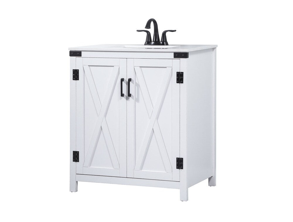 Elegant Furniture & Lighting - Grant 30 inch Single bathroom vanity in white - VF90230WH veiw 8