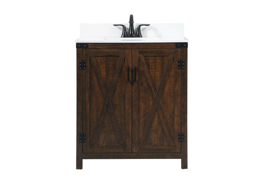 Elegant Furniture & Lighting - Grant 30 inch Single bathroom vanity in expresso with backsplash - VF90230EX-BS veiw 1