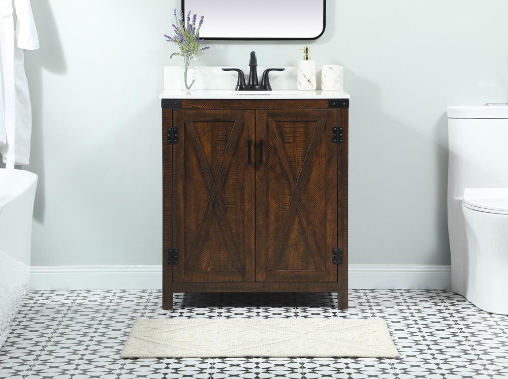 Elegant Furniture & Lighting - Grant 30 inch Single bathroom vanity in expresso with backsplash - VF90230EX-BS veiw 2