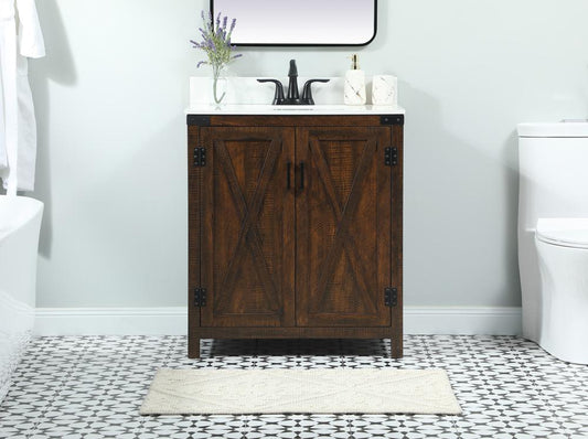 Elegant Furniture & Lighting - Grant 30 inch Single bathroom vanity in expresso with backsplash - VF90230EX-BS veiw 2
