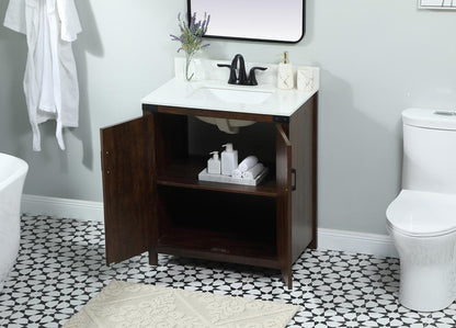 Elegant Furniture & Lighting - Grant 30 inch Single bathroom vanity in expresso with backsplash - VF90230EX-BS veiw 4