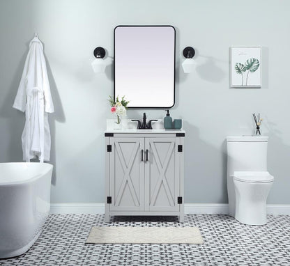 Elegant Furniture & Lighting - Grant 30 inch Single bathroom vanity in grey with backsplash - VF90230GR-BS veiw 5